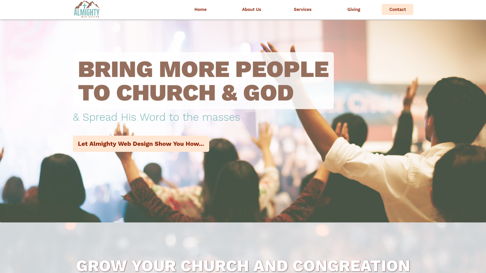 Almighty Web Design website designed and developed by SnowCrest Digital